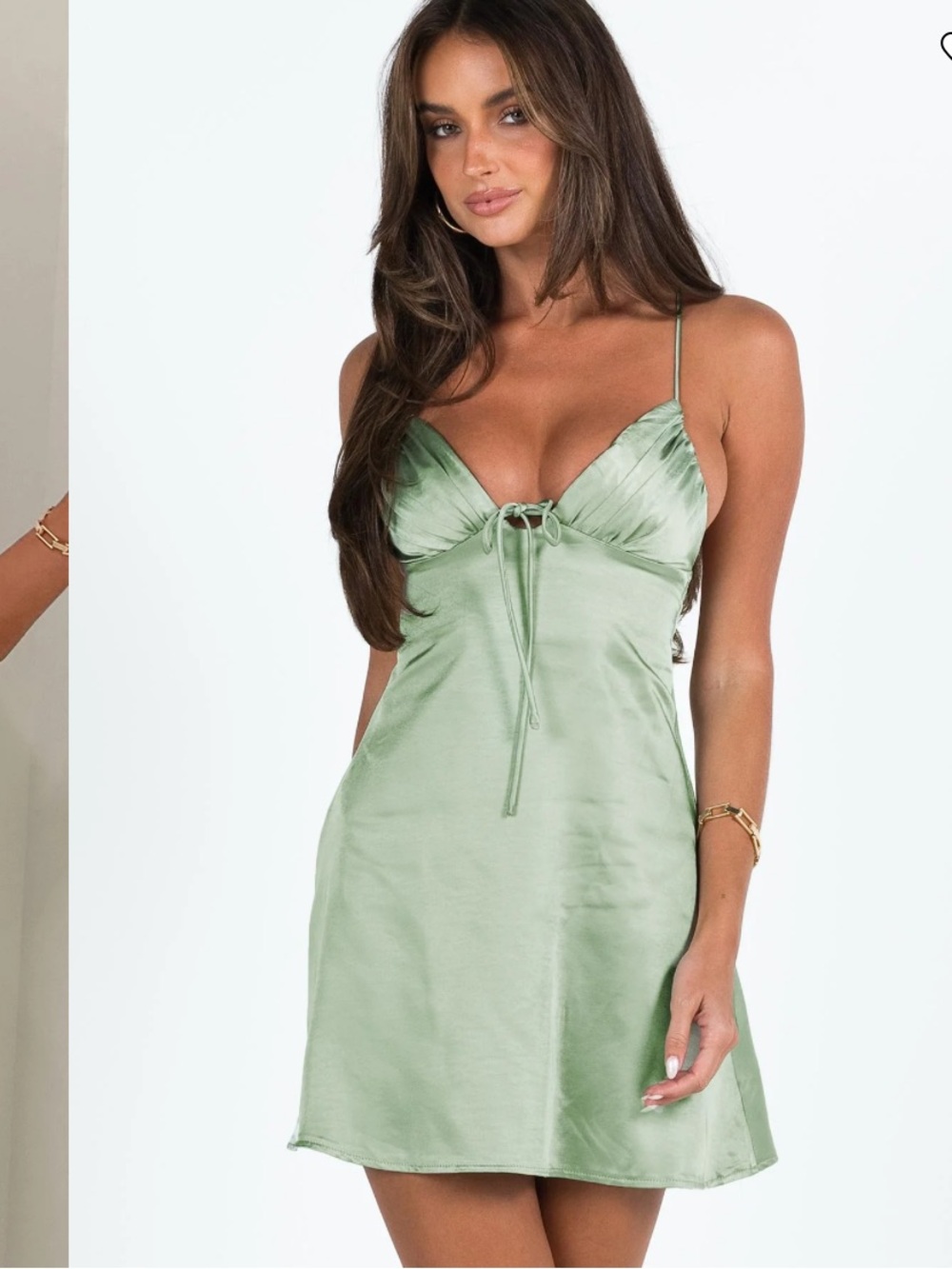 Princess Polly - Cosmo Mini Dress Sage Green